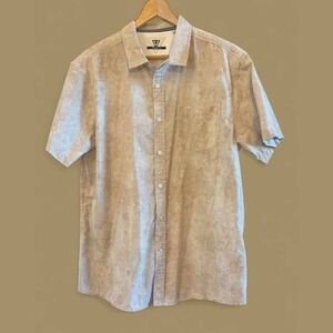 Men Vissla Tan Paisley Floral SS‎ Casual Button Down Shirt-Size XL (see details)
